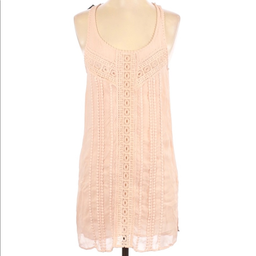 NWT Zara Light Pink Embroidered Dress XS